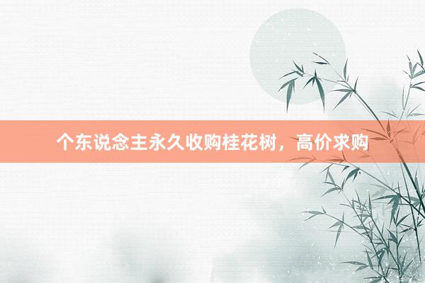 个东说念主永久收购桂花树，高价求购