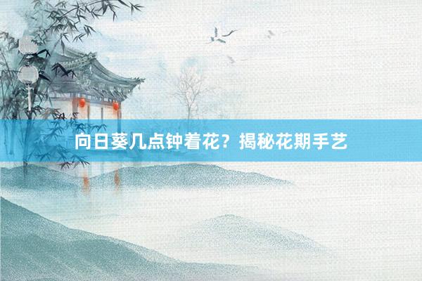 向日葵几点钟着花?揭秘花期手艺