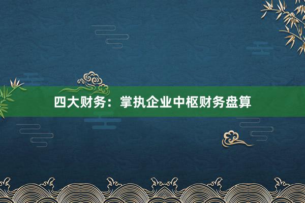 四大财务：掌执企业中枢财务盘算